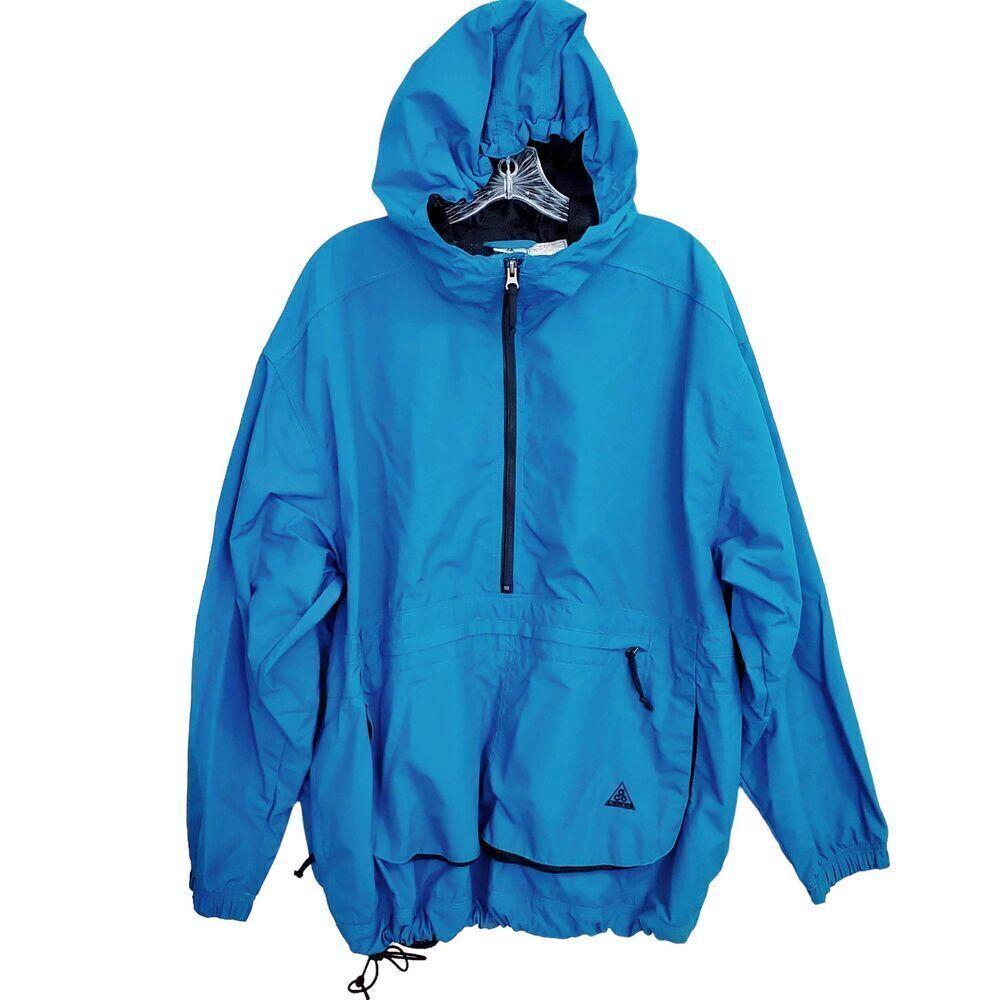 Vintage Nike ACG‎ Windbreaker  1/2 Zip Jacket Boys size Youth XL 16-18 Teal Blue